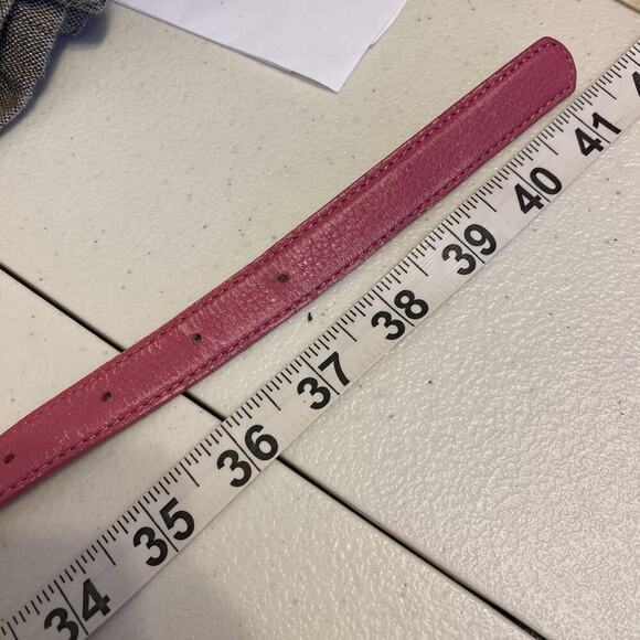 Talbots Hot Pink Genuine Leather Belt Solid Stainless Buckle Womens Size Medium - Picture 2 of 5